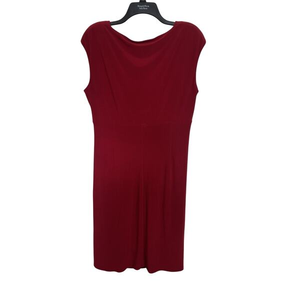 Lauren Ralph Lauren Dress Red Stretch Sleeveless Dress Size 14 Wedding Guest - Picture 2 of 6